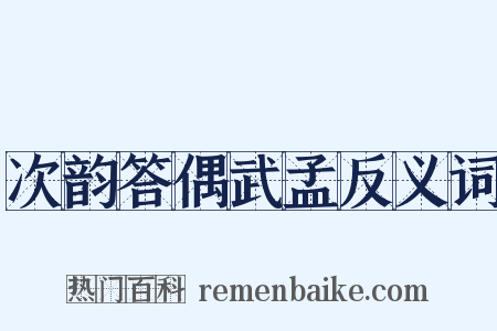 次韵答偶武孟反义词是什么意思的图片